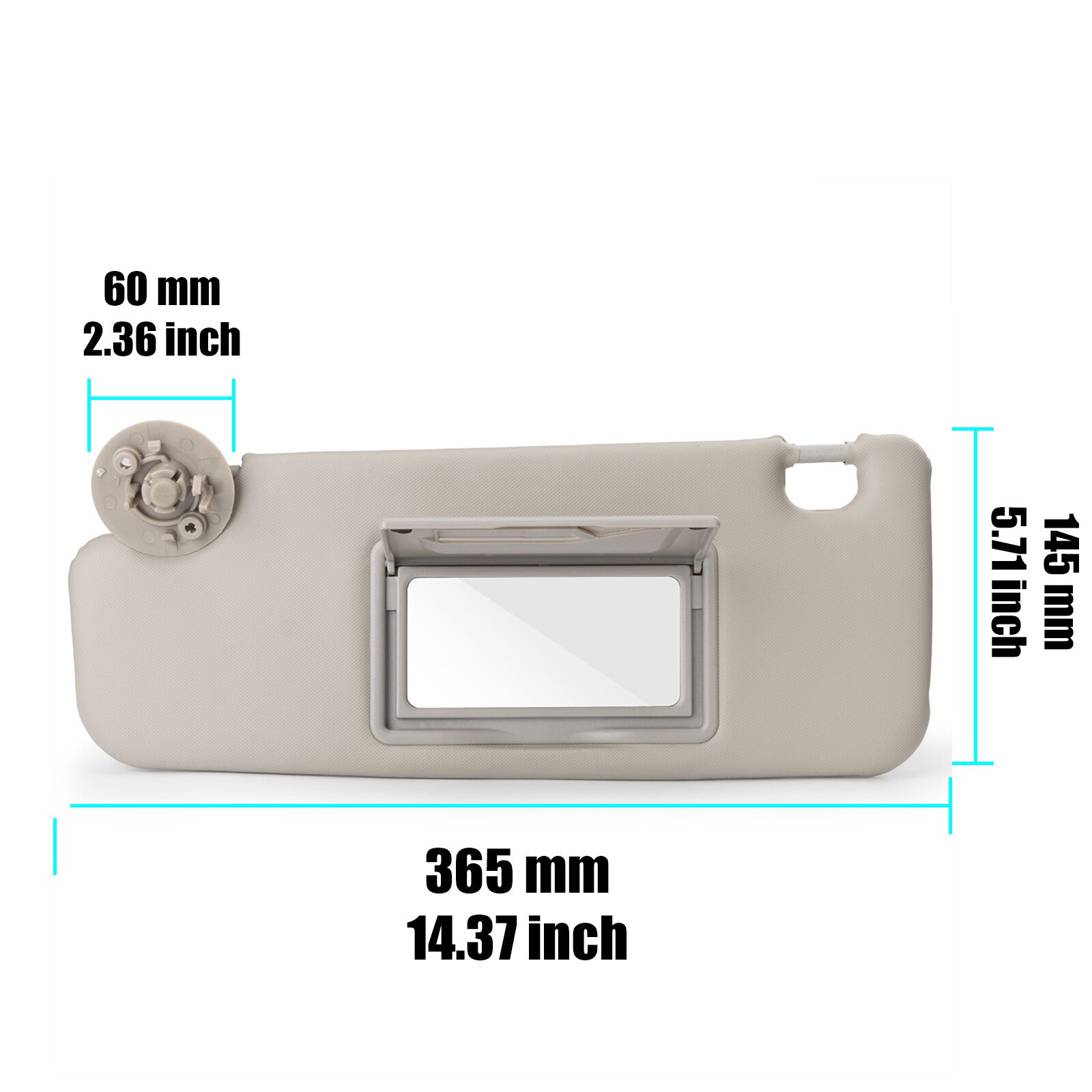 Left Side Front Grey Sun Visor P95327509 for Chevrolet Sonic ZMX 1.6L 2014 NEW