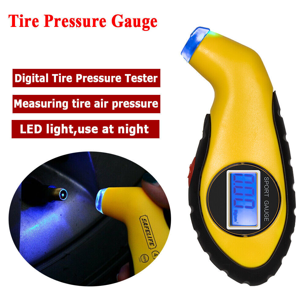 Digital Tire Air Pressure Gauge Meter Tester Bike Car Auto Truck LCD Display