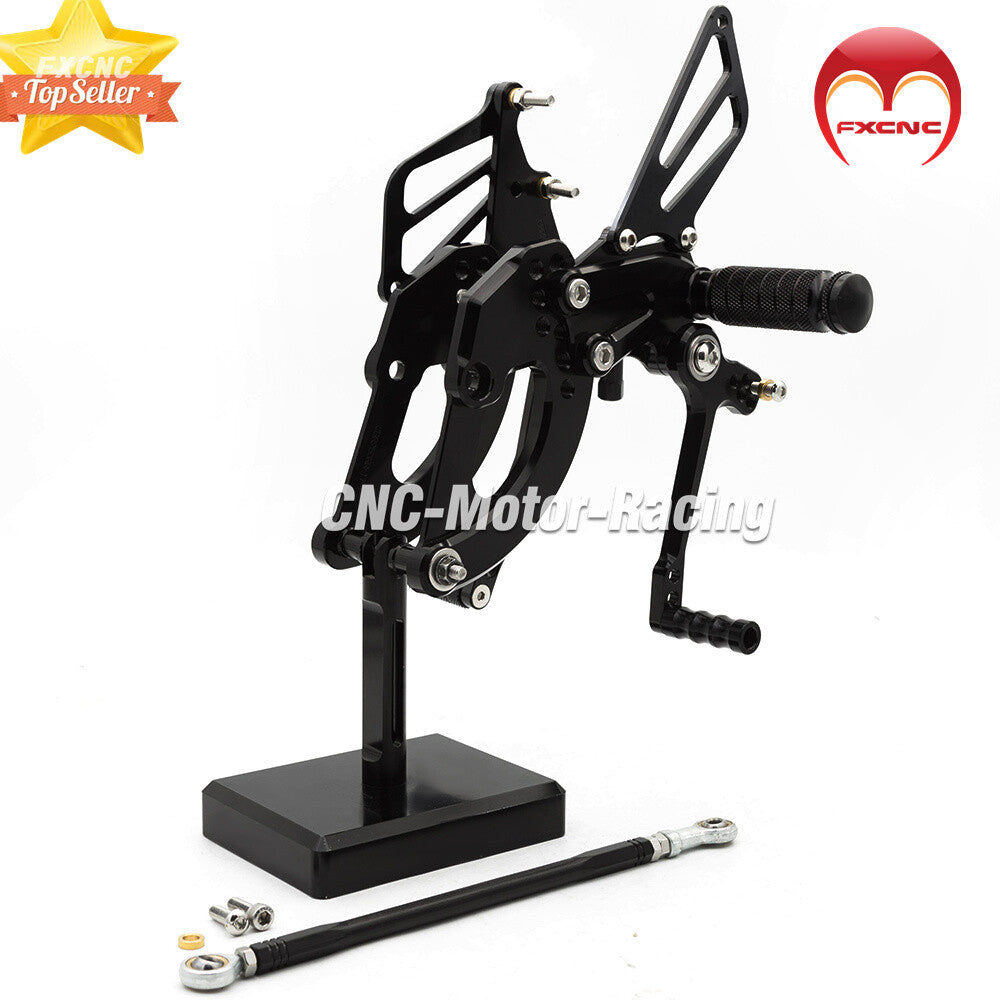 CNC geared foot spikes, footrests, and aluminum pedals suitable for Honda CBR250RR 2017, 2018, and 2019 models.
