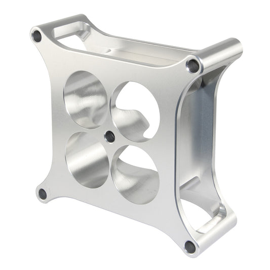 2 inch T6 Aluminum 4150 CNC Machined Carburetor Spacer Square Bore 4 Port Silver