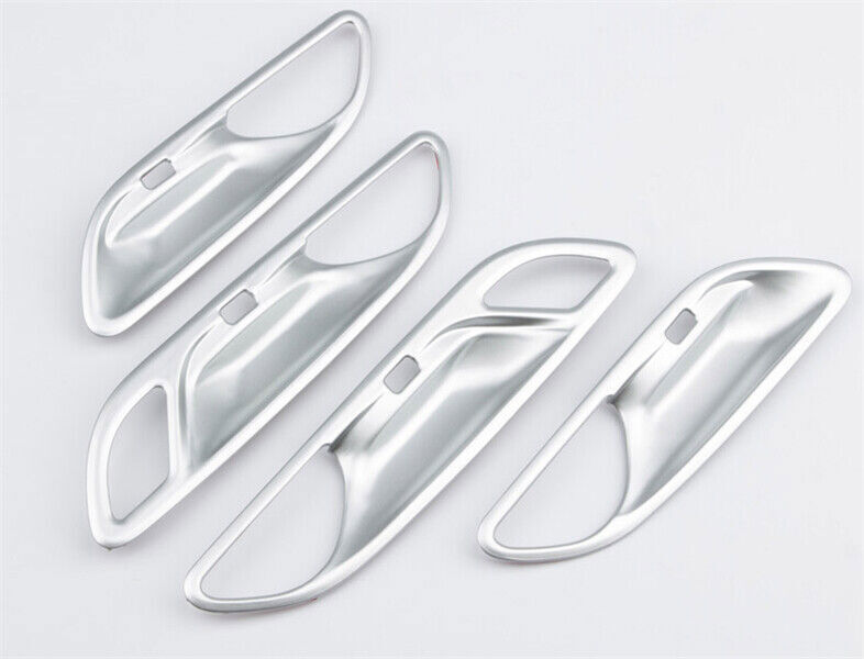 Inner Door Handle Bowl Frame Trim 4PCS Matte Silver Fit for Cadillac XT4 2019-23
