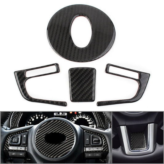 for Subaru Forester 2013-18 14 4x Carbon Fiber Front Steering Wheel Cover Kit