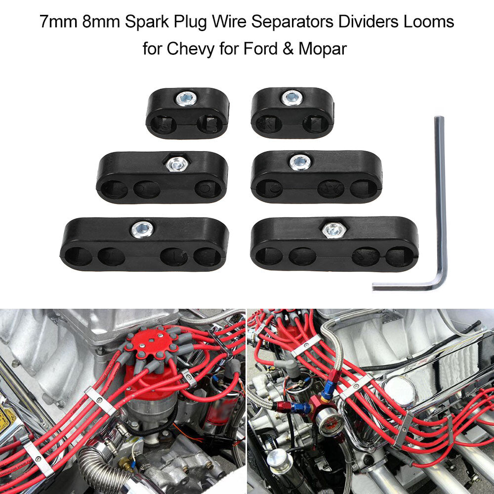 Wire separator, spark plug wire divider, aluminum black, suitable for 8/9/10 mm