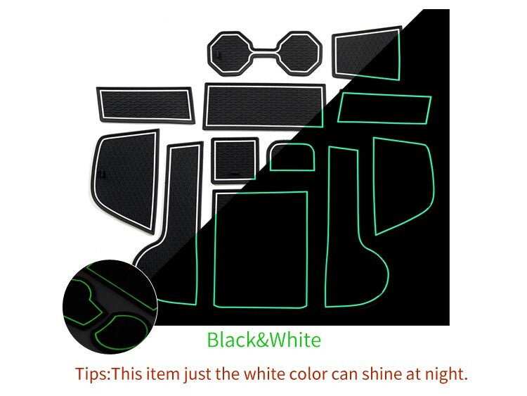 for VW for Volkswagen POLO MK6 AW 2018 - 2023 Anti-slip Gate Slot Mat WHITE