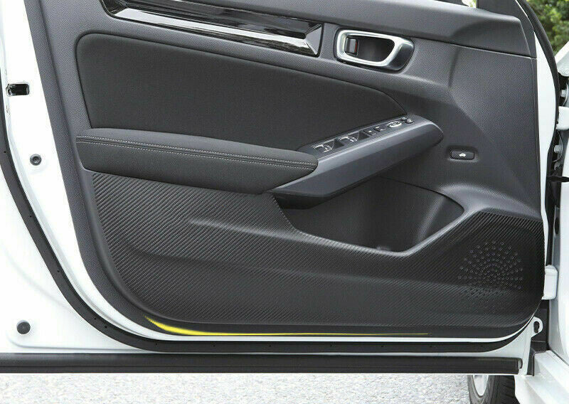 for Honda for Civic 2022-2023 Carbon Fiber Leather Inner Door Anti-Kick Panel Trim4