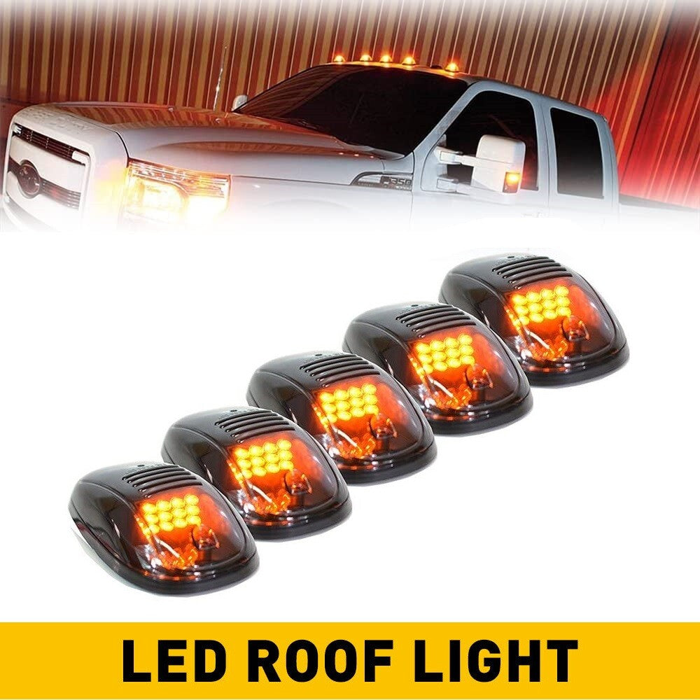 5-Piece Amber Cab Roof Marker Lights for F150 F250 Super Duty- n