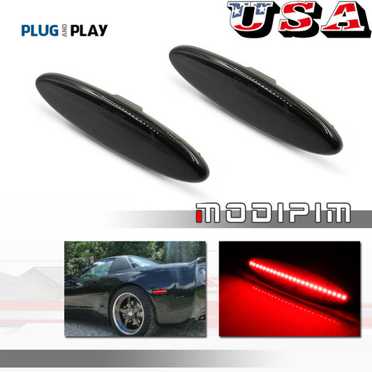 Red LED rear bumper side marker indicator light for 97-04 for Corvette C5- v