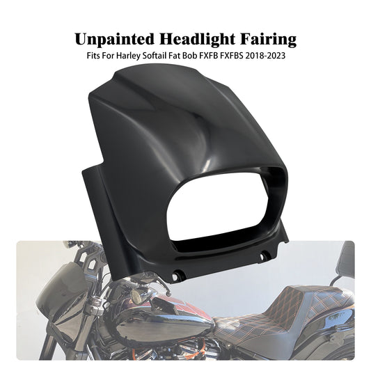 Unpainted Headlight Fairing Mask Cowl Fits for Harley Softail M8 Fat Bob 18-2023