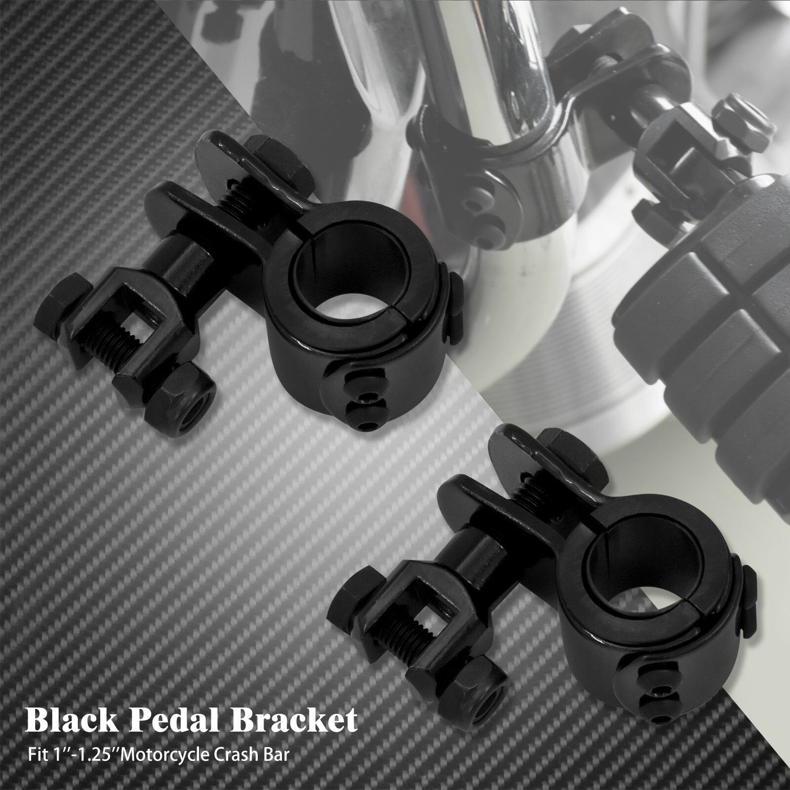 Black 1-1/4 Tubes Engine Guard Highway Footpegs Mounts Clamps Fit for Harley