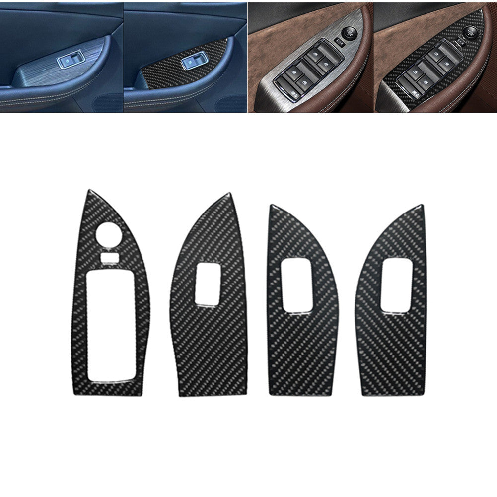 7Pcs Carbon Fiber Center Floor Console Cover Trim For Fiesta 2011-2015 v