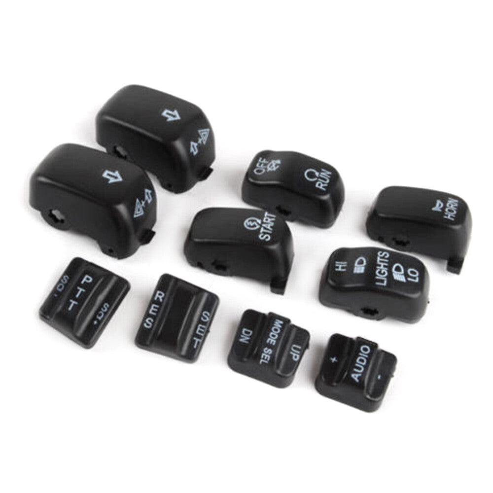 10x Black Hand Control Switch Buttons Caps for Harley Touring Electra Road Glide Q
