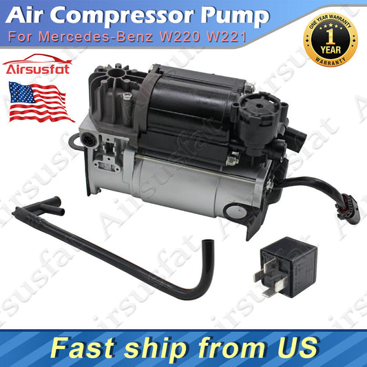 Air Compressor Pump with Relay+Air Pipe for Mercedes-Benz W220 W211 S350 W219 US