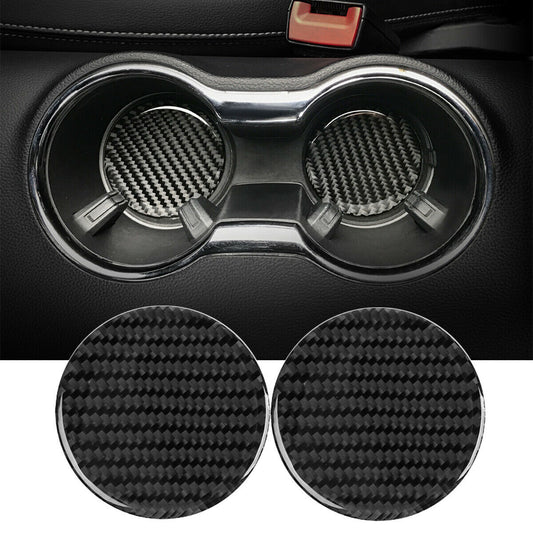 for ford  for Mustang 2015-2022 Beverage Holder Coasters, Waterproof, Carbon Fiber