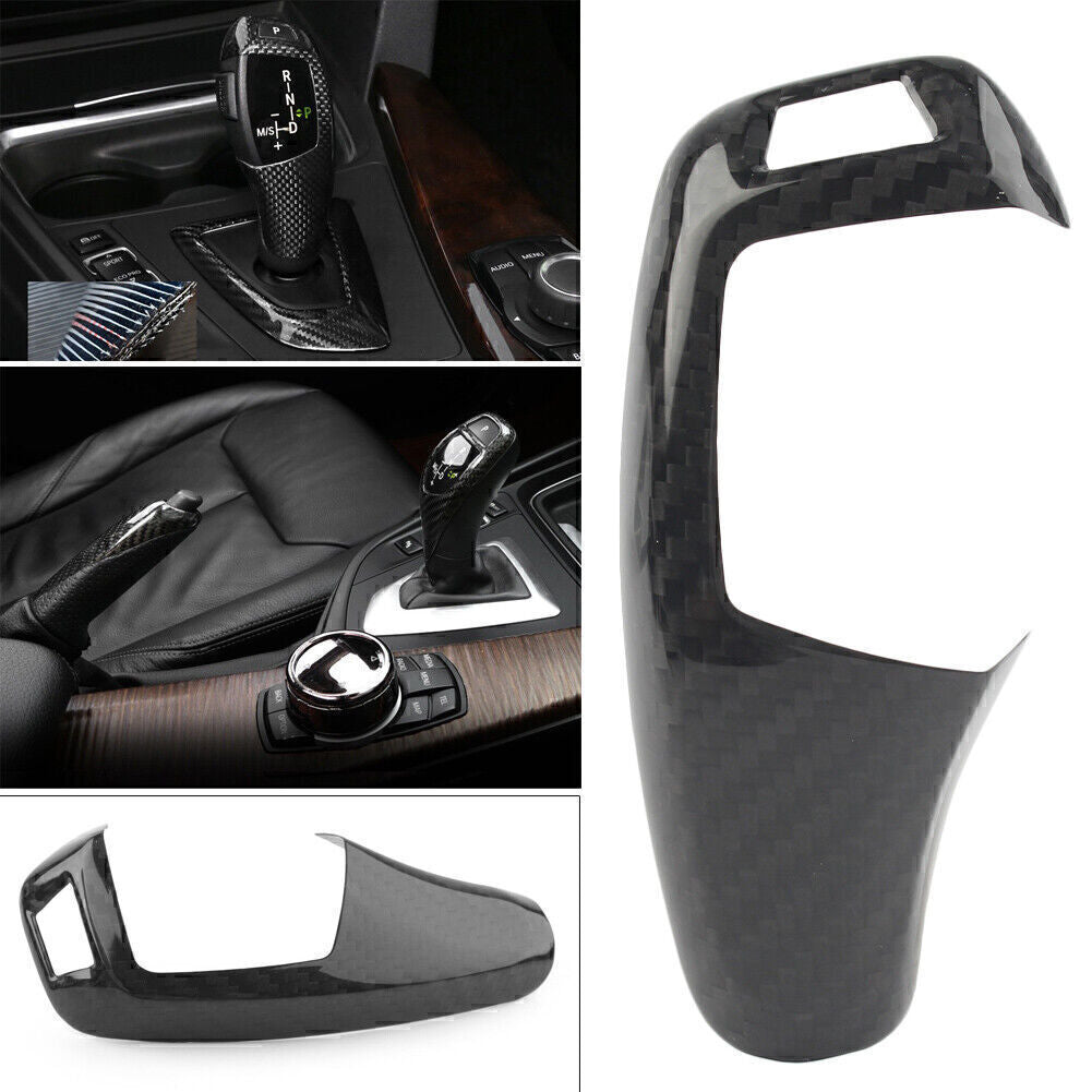 Carbon Fiber Style Trim Gear Shift Knob Cover for BMW 1 2 3 4 5 F20 F30 F31