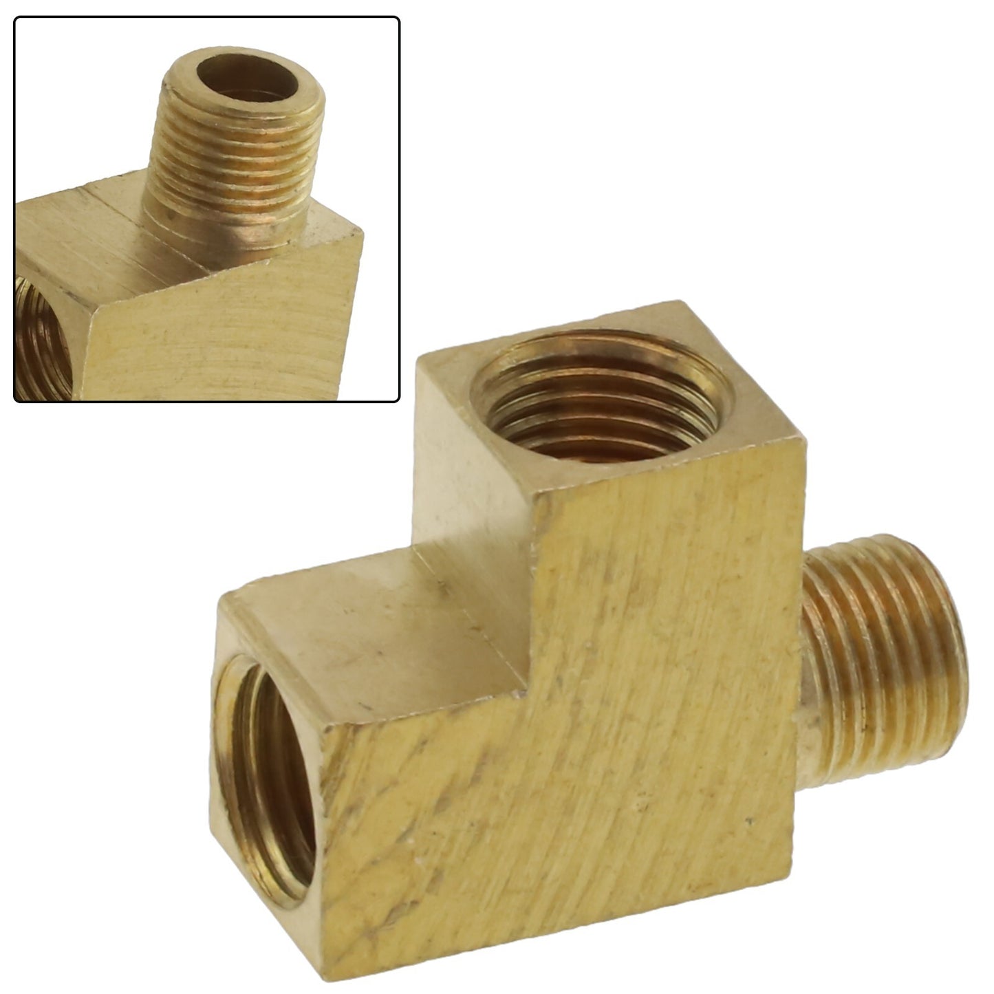 Brass T-distributor M10x1 Angle Adapter for Oil Pressure Sensor Connection