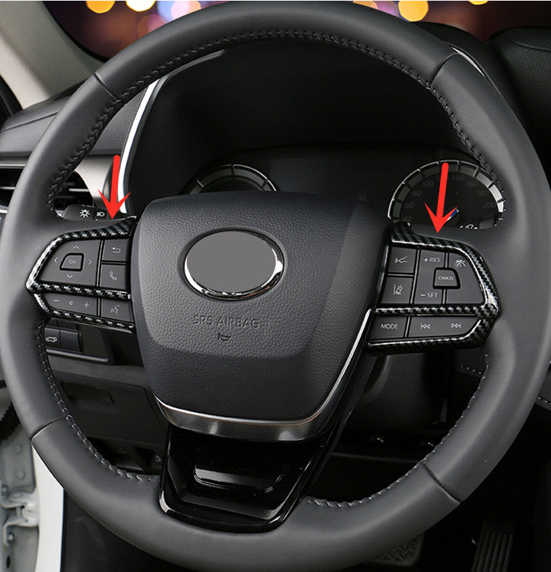 Fit for 2020-2023 Highlander Steering Wheel Trim 2pcs ABS Carbon Fiber v