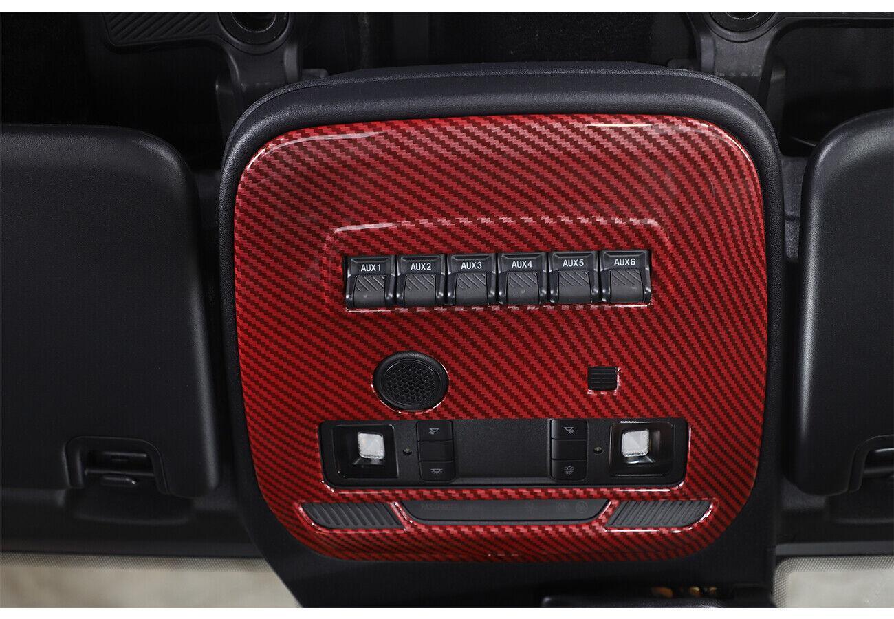 for Ford Bronco 2021-2023 Red Carbon Front Reading Light Panel Cover Accessories