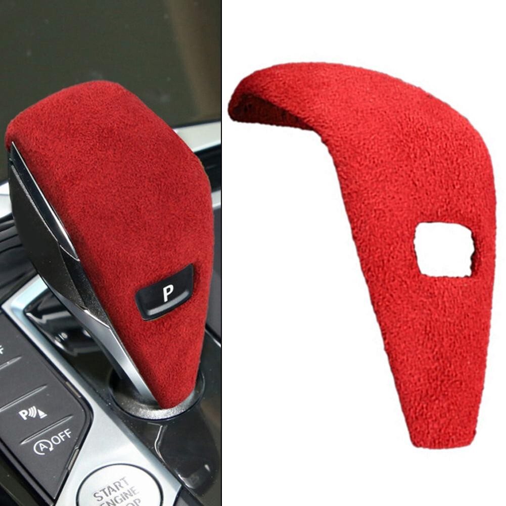 Red Suede Leather Gear Shift Knob Handle Trim Cover for bww 20-23 F44 F40 M235i v
