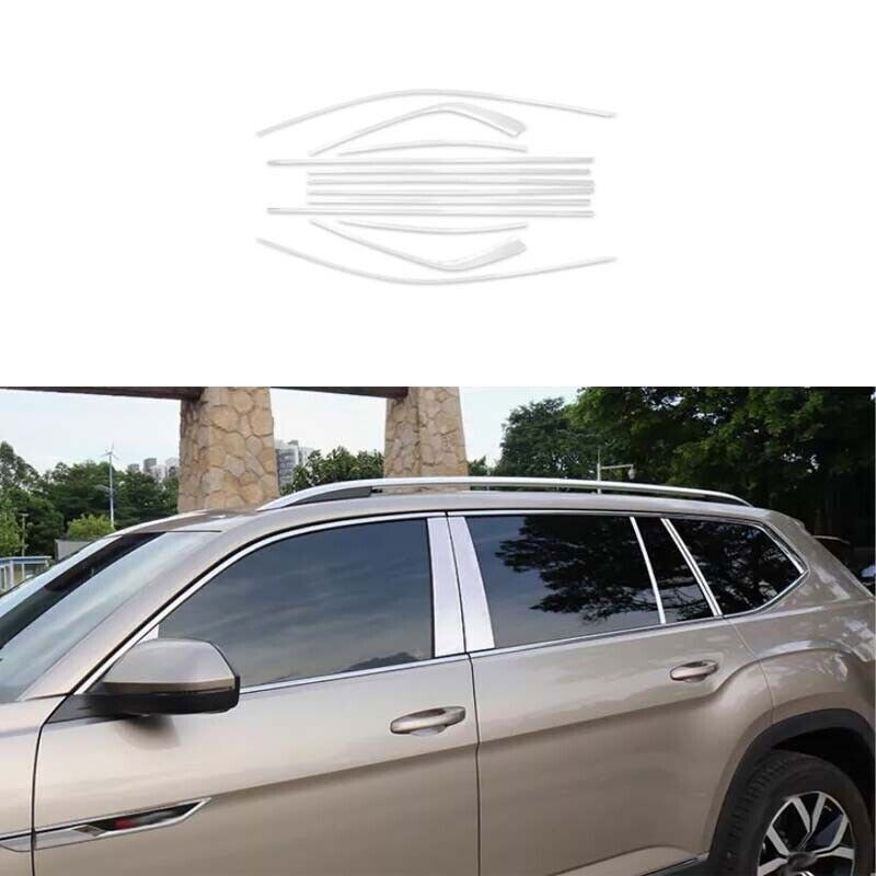 for Volkswagen Atlas 2018-2023 Chrome Look Steel Windows Sill Molding Strip Trim