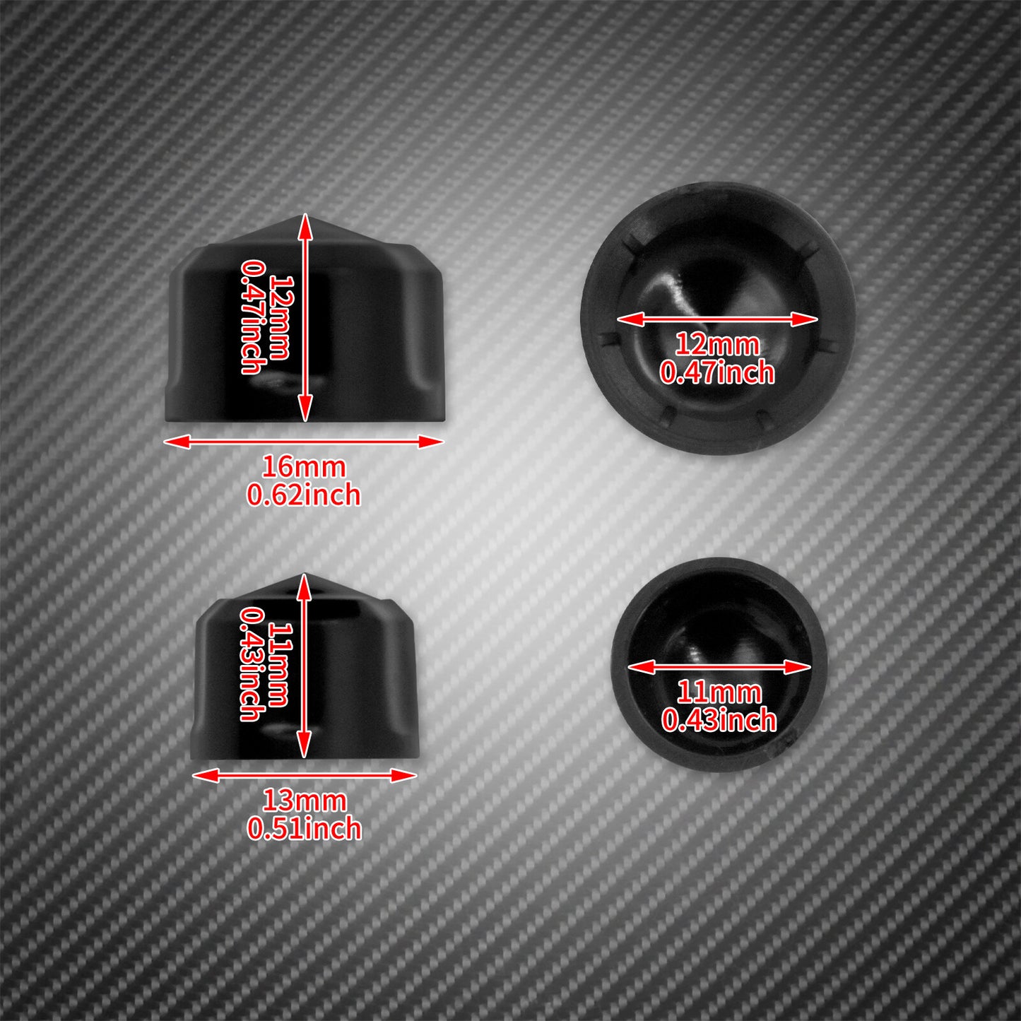 72X Black Engine Bolt Caps Covers Set Fit for Harley Touring FLH Softail 1999-16 Q