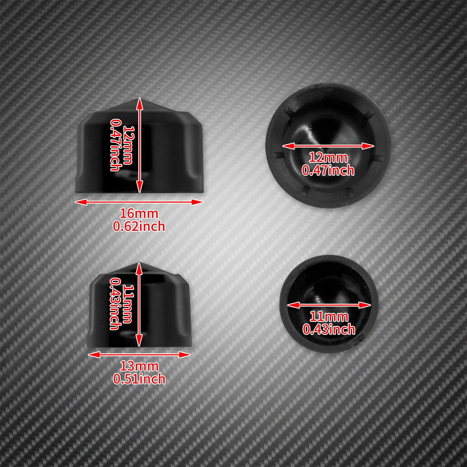 72X Black Engine Bolt Caps Covers Set Fit for Harley Touring FLH Softail 1999-16 Q