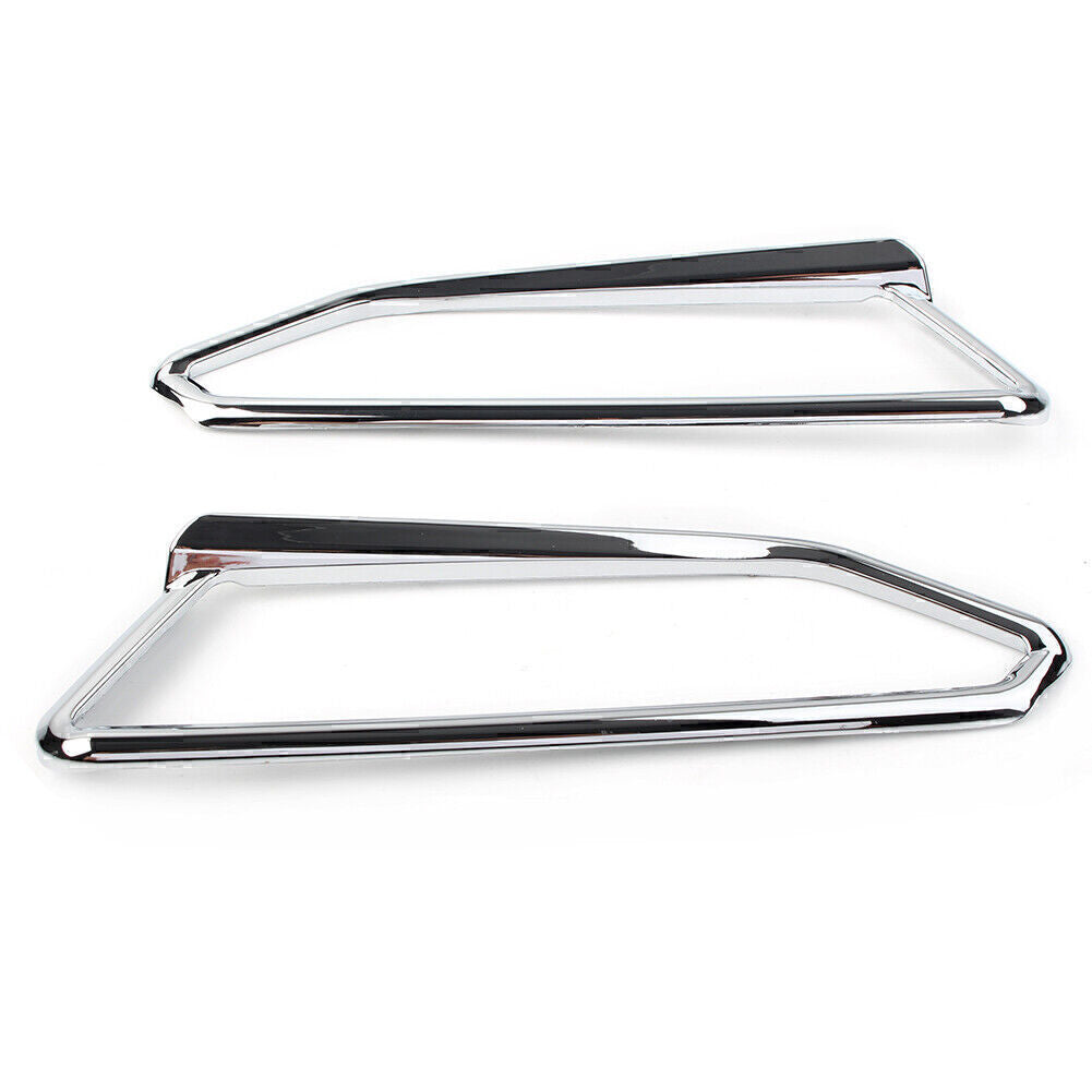 Pair Motorcycle Chrome Front Light Trim Accents for Honda Goldwing GL1800 18-21 Q