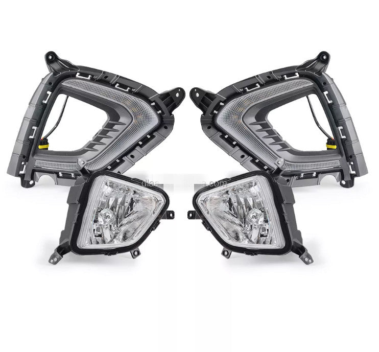 for Hyundai Creta 2017-2020 LED Fog Lights Front Bumper Lamps Wiring Switch Kit n