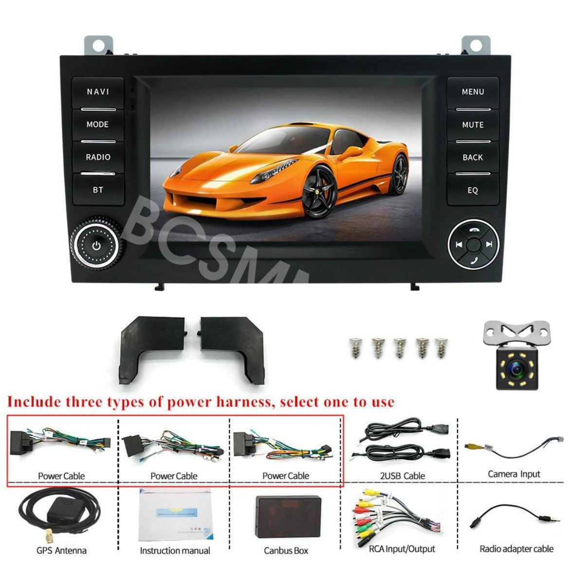 Car Stereo Radio BT For Carplay W/Cam Fit for Mercedes for Benz SLK-Class R171 2006