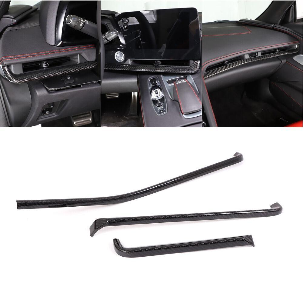 Carbon Fiber for Corvette C8 Z51 2020-2023 Central Console Dashboard Strip Trim