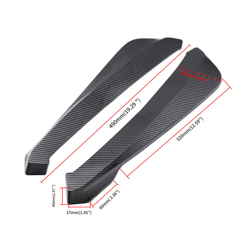 2pcs Carbon Fiber Universal Color Car Anti-collision Spear Rear Lipstick Packaging Angle Shovel n