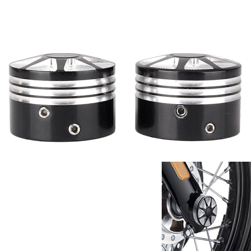 Pair Front Axle Nut Cover Bolt Kit Fit for Harley 2008-later Dyna Touring and Trike
