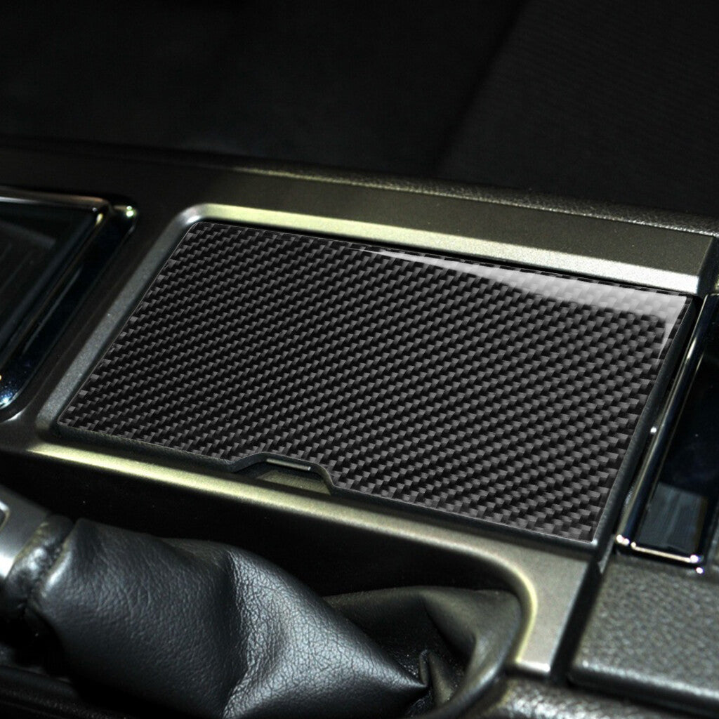 Carbon Fiber Cup Holder Cover Panel Trim Fit for Ford for Mustang 2009-2013