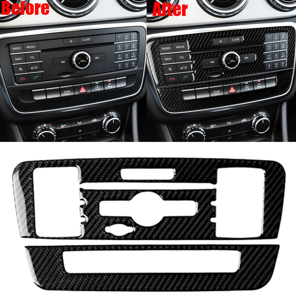 for Mercedes Benz GLA CLA Dashboard Center Console Cover Trim Carbon Fiber