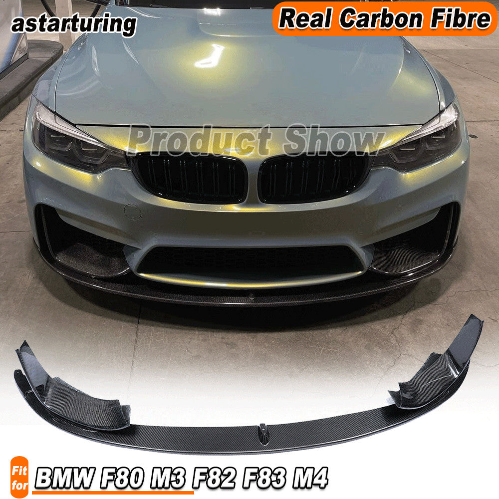 for BMW F80 M3 F82 F83 M4 14-19 REAl Carbon Front Bumper Lip Spoiler Splitters