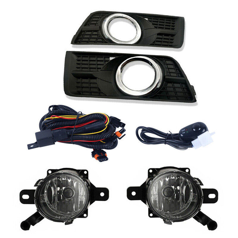 Pair for Cadillac SRX 2010-2016 Fog Light Kits Bumper Lamps w/ Bezels/Switch
