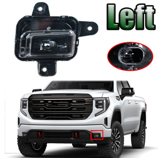 Left Side LED Front Bumper Fog Light Fog Lamp 1Pcs for Gmc for Sierra 1500 2022-2024 v