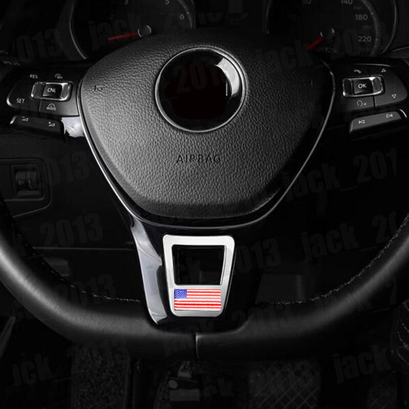 Chrome Steering Wheel Sequin Cover Trim for Volkswagen for VW for Tiguan 2017-2024