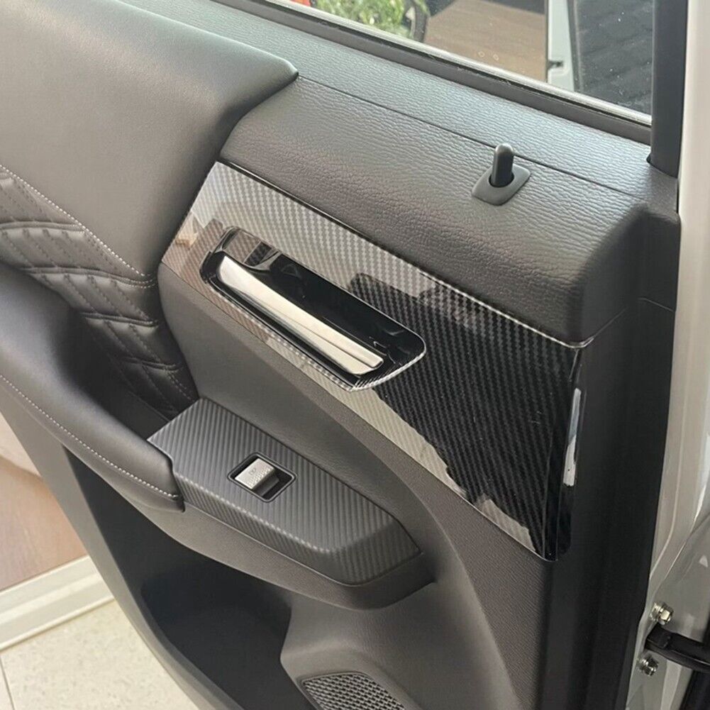 Carbon Color Inner Door Handle Bowl Cover Trims for Mitsubishi Outlander 2022-23