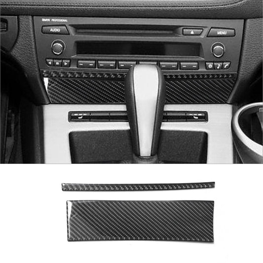 2-Piece Carbon Fiber Interior Radio Console Cover Trim for BMW Z4 E89 2009