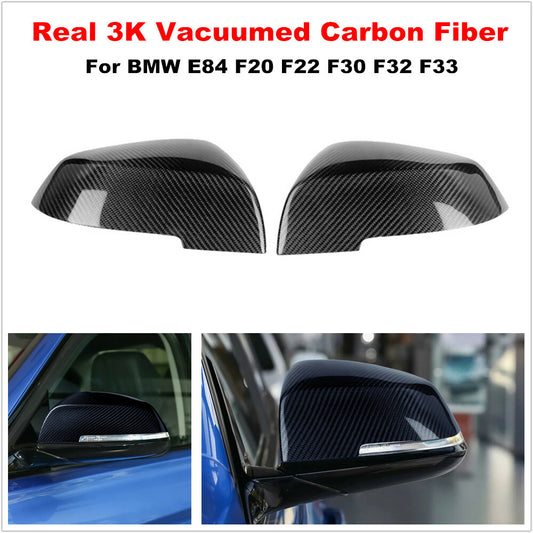 2-Piece Carbon Fiber Mirror Cap Trim for E84 F20 F22 F30 F32 F33 n