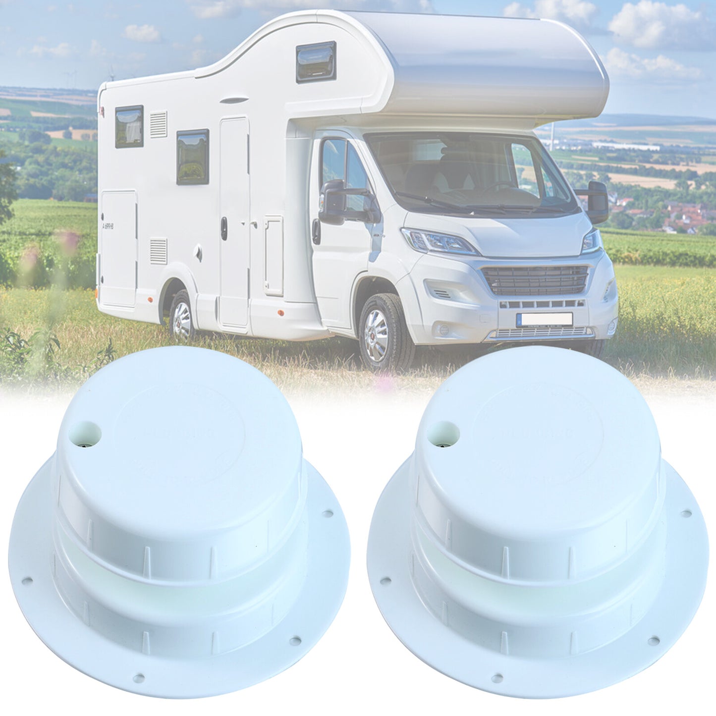 2x RV Plumbing Vent Caps Plastic Sewer Roof Covers For Trailer Camper Motorhome Q