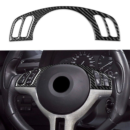 carbon fiber car steering wheel button cover trim for BMW X5 E53 2000 - 2006