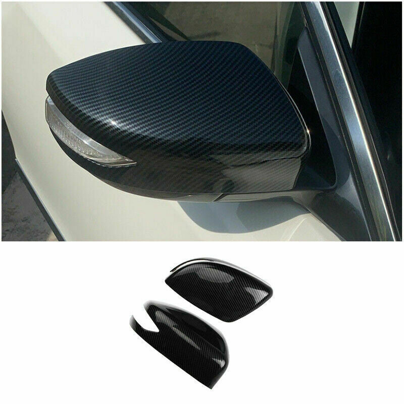 for Nissan Teana Altima 13-2018 Carbon Fiber Rear View Side Mirror Cover Trim 2X