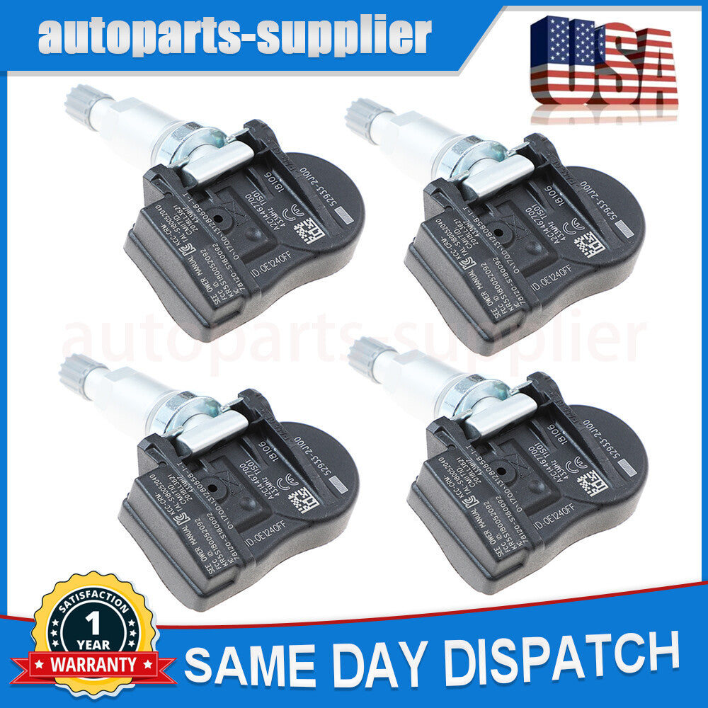4-pack Tire Pressure Sensors TPMS 52933-2J100 for Kia Rio for Hyundai for Genesis