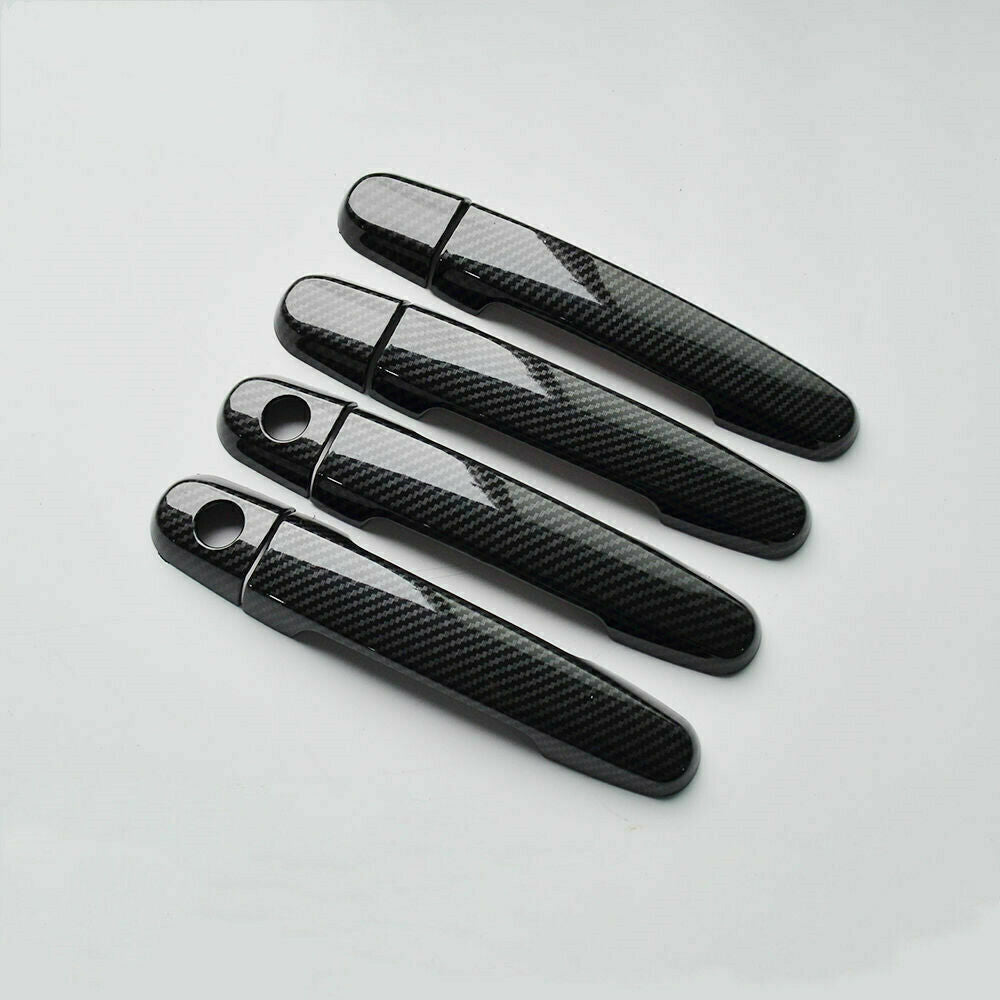 For 2003-2013 for Toyota for Corolla Carbon Fiber Style Door Side Handle Cover Trim 4PCS
