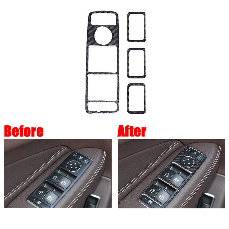 Carbon fiber window regulator panel decorative stickers suitable for GLS, GLE, ML, CLA- n
