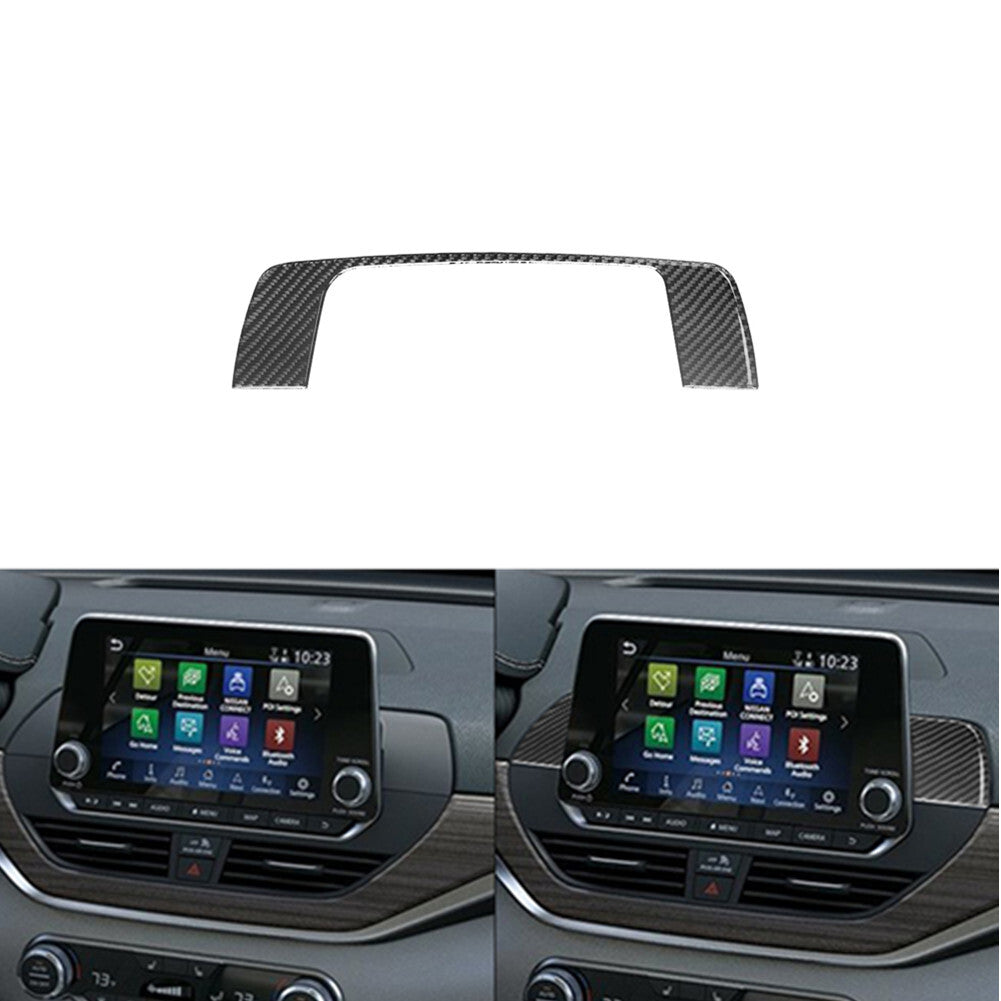 Carbon Fiber LCD Screen Above Frame Cover Trim for Nissan Altima 2019-2022