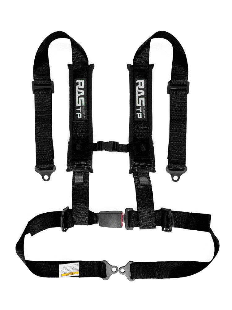 Universal Black 4 Point Buckle Racing for Seat Belt Harness 2 Straps Q