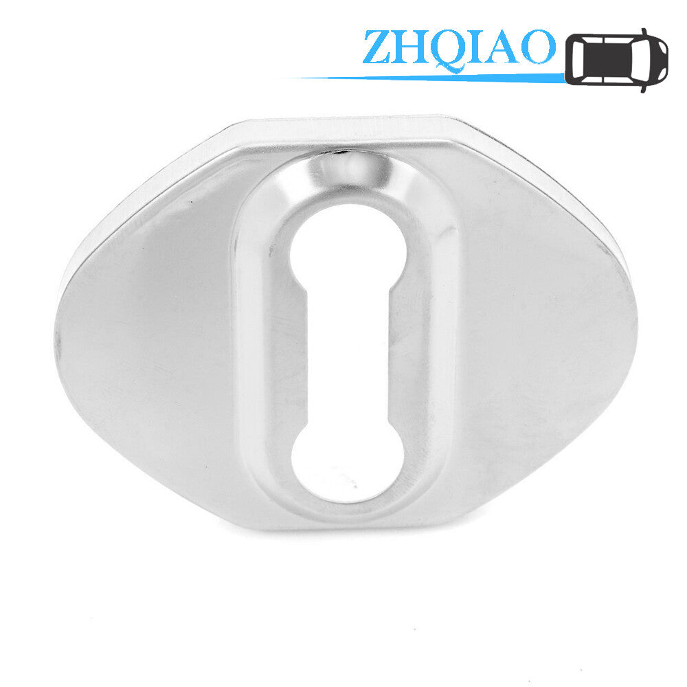 4PCS Car Stainless steel Door Lock Cover Buckle Cap Trim Fits for Honda - Silver