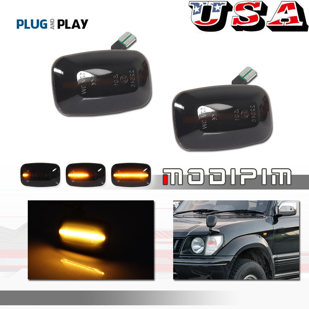 Dynamic Smoke LED Side Marker Turn Signal Light for Land FJ Cruiser Prado - v